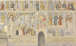 Fresco with Crucifixion in the Lutheran Chapel at Turjak